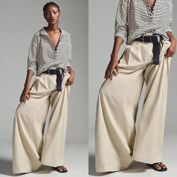Anthropologie COREY LYNN CALTER Wide Leg Pleated Pants - Picture 3 of 8